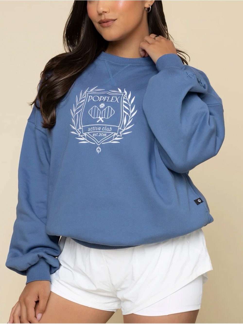 POPFLEX Dusty Blue Active Club Crewneck Sweatshirt (Small/Medium) | New w/ tags!